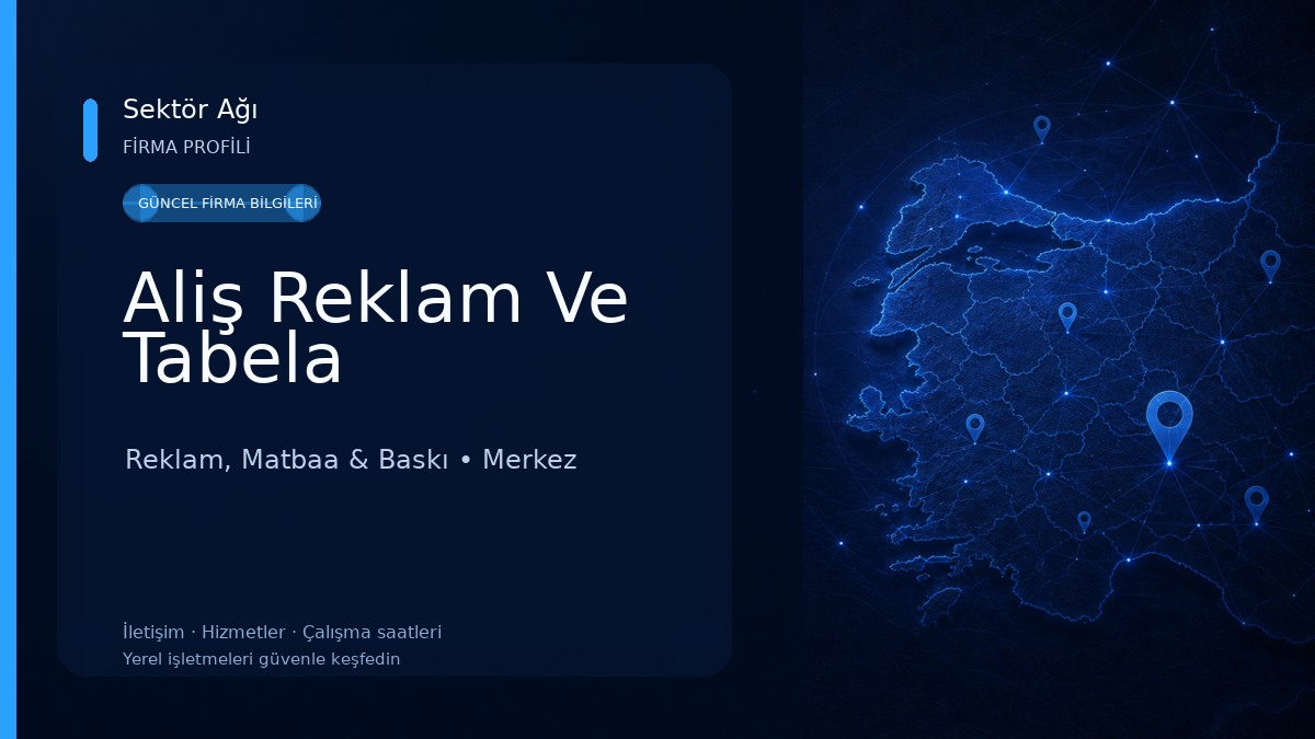 Aliş Reklam Ve Tabela Reklam, Matbaa & Baskı