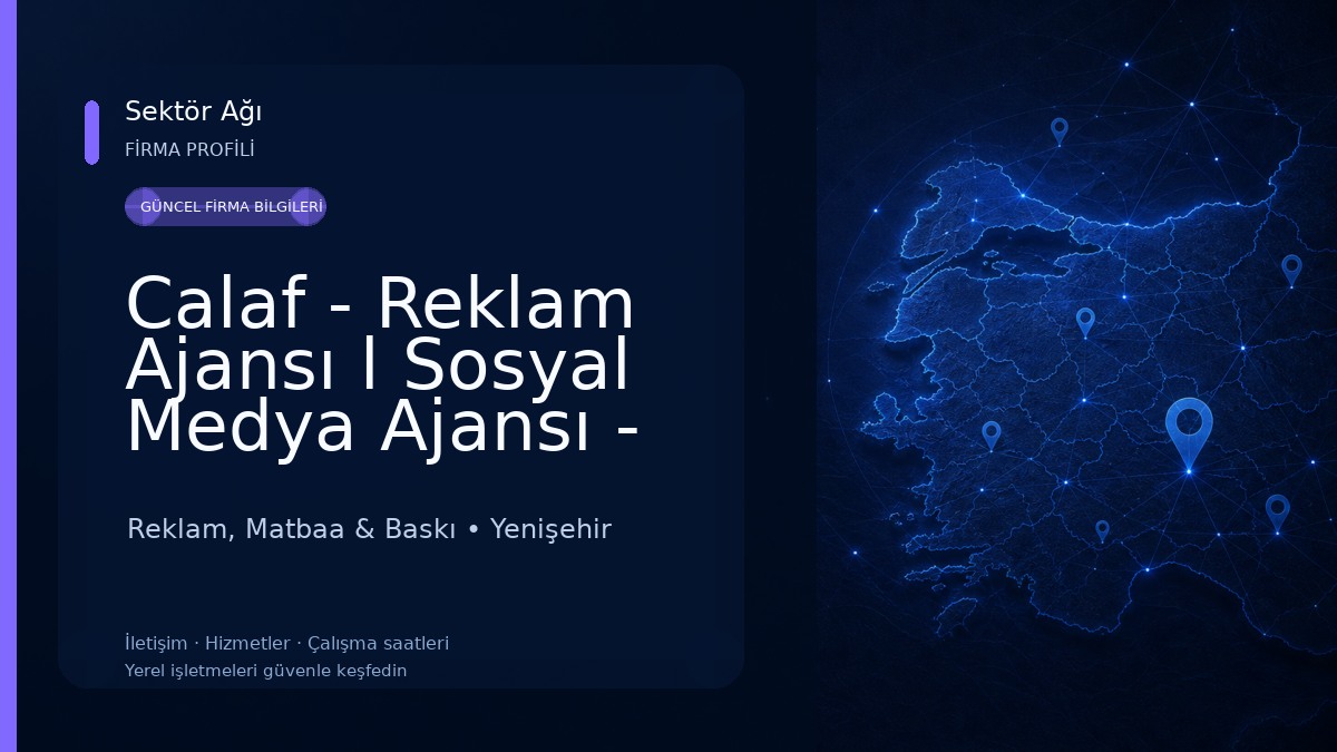 Calaf - Reklam Ajansı l Sosyal Medya Ajansı - Tanıtım Klibi - Web Tasarım - Marka Geliştirme - E-Ticaret Reklam, Matbaa & Baskı