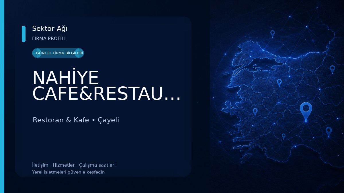 NAHİYE CAFE&RESTAURANT Restoran & Kafe