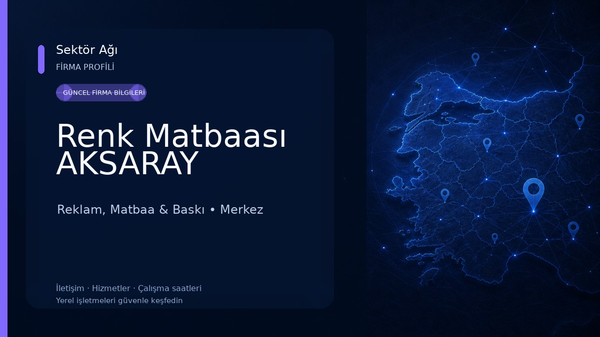 Renk Matbaası AKSARAY Reklam, Matbaa & Baskı